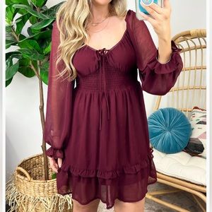Smocked Long Sleeve Dress